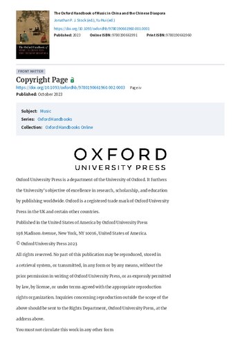 The Oxford Handbook of Music in China and the Chinese Diaspora (PDF/EPUB Version)
