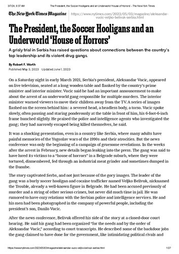 The President, the Soccer Hooligans and an Underworld ‘House of Horrors’ (PDF/EPUB Version)
