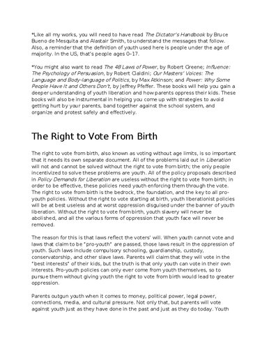 The Right to Vote from Birth (PDF/EPUB Version)
