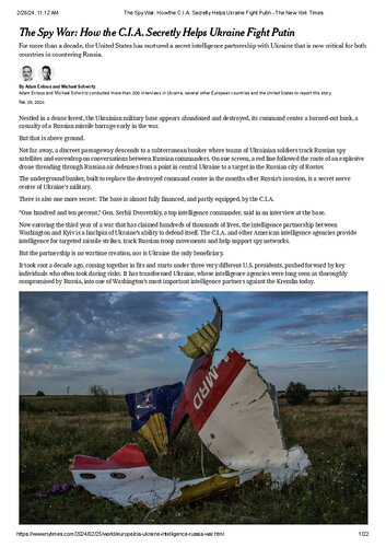 The Spy War: How the C.I.A. Secretly Helps Ukraine Fight Putin (PDF/EPUB Version)