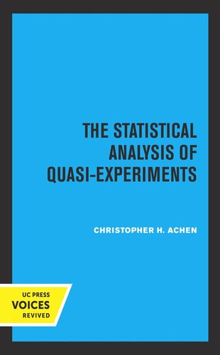 The Statistical Analysis of Quasi-Experiments (PDF/EPUB Version)
