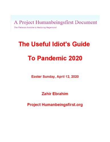 The Useful Idiot's Guide To Pandemic 2020 by Zahir Ebrahim (PDF/EPUB Version)
