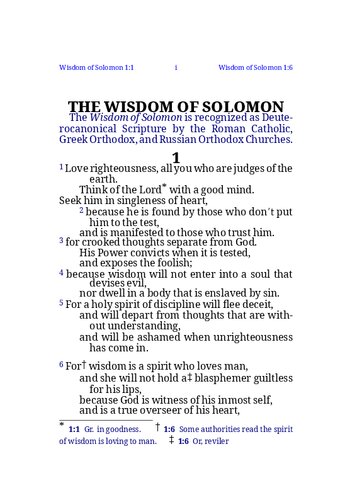 THE WISDOM OF SOLOMON (PDF/EPUB Version)
