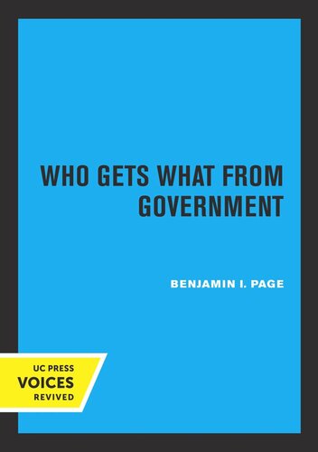 Who Gets What from Government (PDF/EPUB Version)
