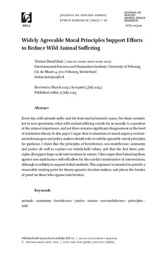 Widely Agreeable Moral Principles Support Efforts to Reduce Wild Animal Suffering (PDF/EPUB Version)
