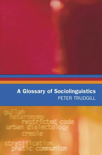A Glossary of Sociolinguistics (PDF/EPUB Version)