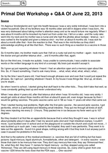 Aajonus Vonderplanitz : we want to live - Primal Diet Workshop + Q&A Of June 22, 2013 (PDF/EPUB Version)