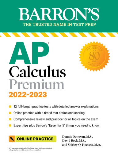 AP Calculus Premium: With 12 Practice Tests (PDF/EPUB Version)
