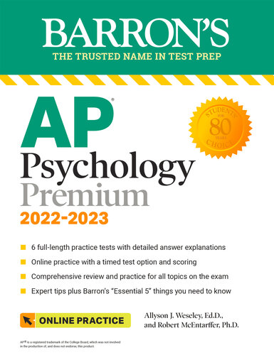 AP Psychology Premium, 2022-2023: 6 Practice Tests + Comprehensive Review + Online Practice (Barron's Test Prep) (PDF/EPUB Version)
