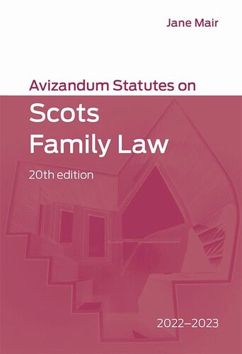 Avizandum Statutes on Scots Family Law: 2022-2023 (PDF/EPUB Version)