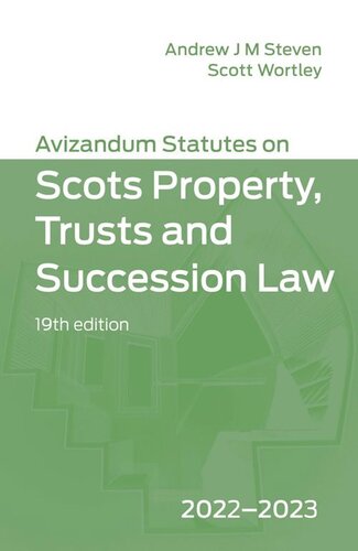 Avizandum Statutes on Scots Property, Trusts & Succession Law: 2022-2023 (PDF/EPUB Version)