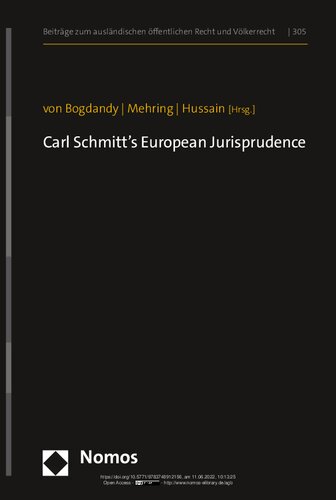 Carl Schmitt's European Jurisprudence (PDF/EPUB Version)