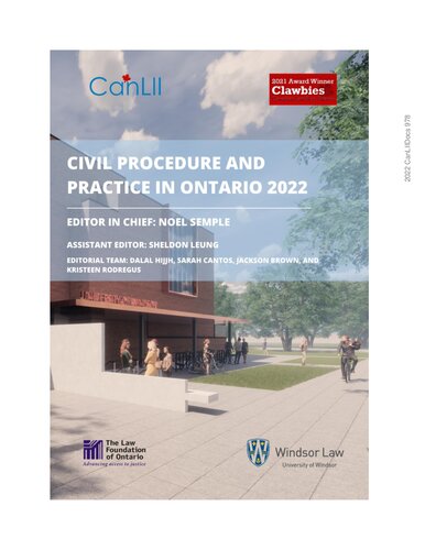 Civil Procedure and Practice in Ontario, 2nd ed (PDF/EPUB Version)