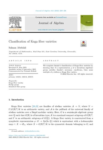 Classification of Kuga fiber varieties (PDF/EPUB Version)