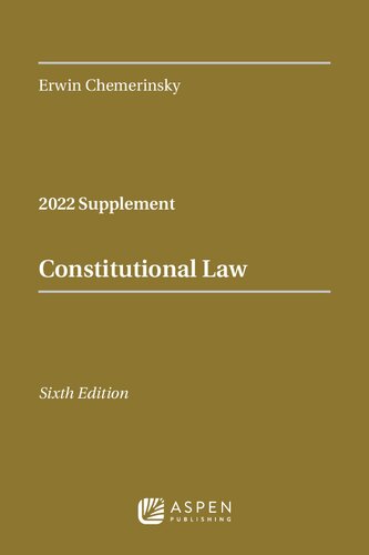 Constitutional Law: 2022 Supplement (Supplements) (PDF/EPUB Version)