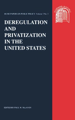 Deregulation and Privatisation: Hume Papers on Public Policy 3.3 (PDF/EPUB Version)