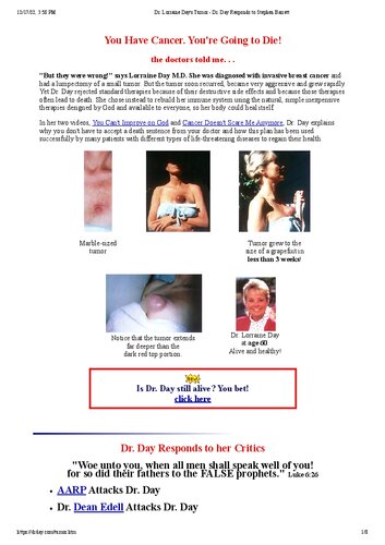 Dr Lorraine Day - FAQ on DVD Dr Lorraine Day Cancer Doesn't Scare Me Anymore - DVD Dr Lorraine Day You Can't Improve on God - Dr Lorraine Day Diseases Don't Just Happen DVD (PDF/EPUB Version)