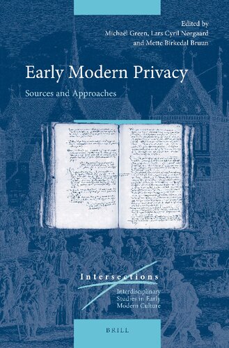 Early Modern Privacy: Sources And Approaches (PDF/EPUB Version)