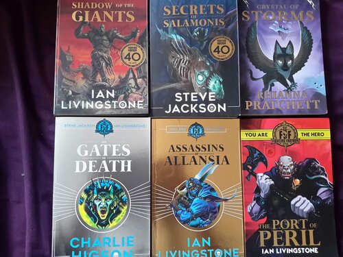 Fighting Fantasy Gamebooks Six Latest Titles Main Book Collection Secrets of Salamonis,Shadows of the Giants,Gates of Death,Port of Peril,Crystal of Storms, Assassins of AllansiA MEDIUM Quality (PDF/EPUB Version)