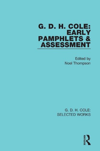 G. D. H. Cole: Selected Works, 10-Volume Set (PDF/EPUB Version)