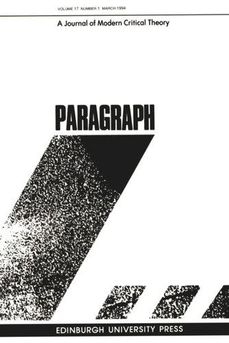 Gender and Sexuality: Paragraph Volume 17 Number 1 (PDF/EPUB Version)