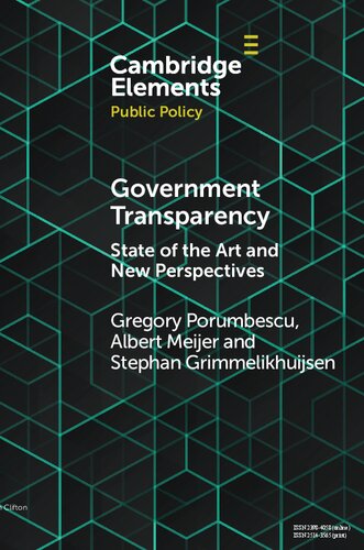 Government Transparency : State of the Art and New Perspectives (PDF/EPUB Version)