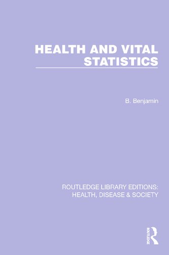 Health and Vital Statistics (PDF/EPUB Version)