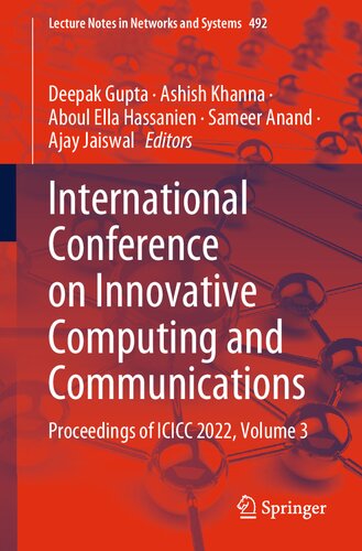 International Conference on Innovative Computing and Communications: Proceedings of ICICC 2022, Volume 3 (Lecture Notes in Networks and Systems, 492) (PDF/EPUB Version)