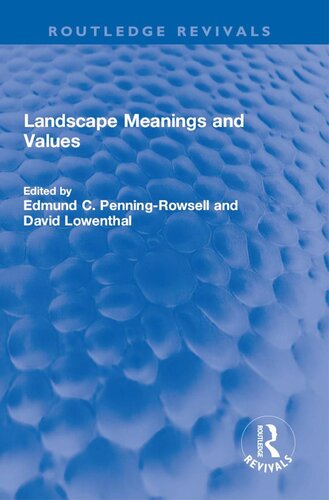 Landscape Meanings and Values (PDF/EPUB Version)