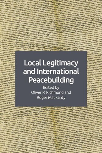 Local Legitimacy and International Peacebuilding (PDF/EPUB Version)