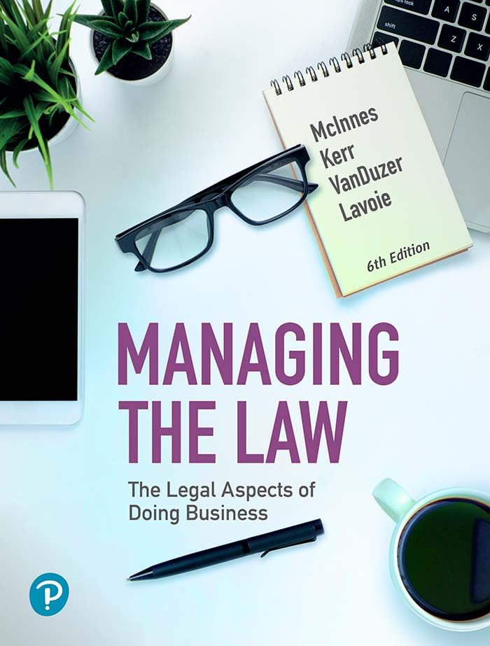 Managing the Law: The Legal Aspects of Doing Business, Canadian Edition (PDF/EPUB Version)