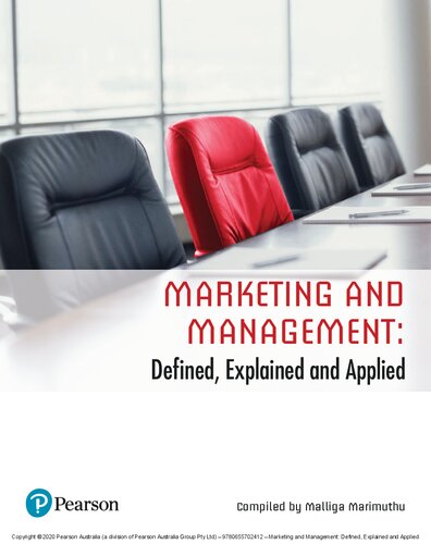 Marketing and Management: Defined, Explained and Applied (PDF/EPUB Version)