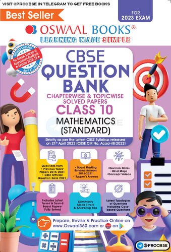 Oswaal CBSE Chapterwise & Topicwise Question Bank Class 10 Mathematics Standard Book (For 2022-23 Exam) (PDF/EPUB Version)