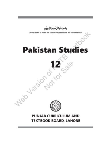 Pakistan Studies (Class 12) (PDF/EPUB Version)
