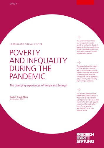 POVERTY ANDINEQUALITY DURING THE PANDEMIC : The diverging experiences of Kenya and Senegal (PDF/EPUB Version)