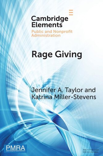 Rage Giving (Elements in Public and Nonprofit Administration) (PDF/EPUB Version)