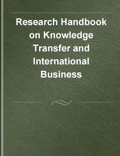 Research Handbook on Knowledge Transfer and International Business (PDF/EPUB Version)
