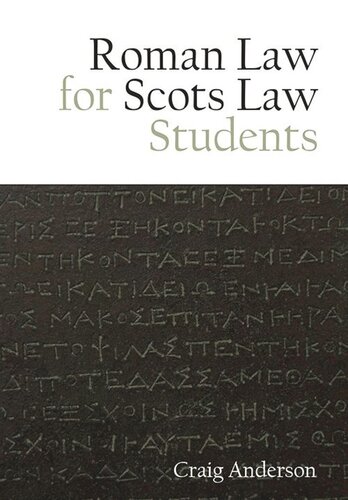 Roman Law for Scots Law Students (PDF/EPUB Version)