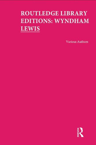 Routledge Library Editions: Wyndham Lewis (PDF/EPUB Version)