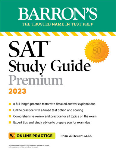 SAT Study Guide Premium, 2023: 8 Practice Tests + Comprehensive Review + Online Practice (PDF/EPUB Version)