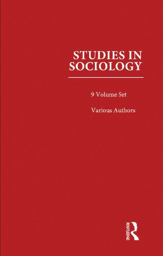 Studies in Sociology: 9-Volume Set (PDF/EPUB Version)