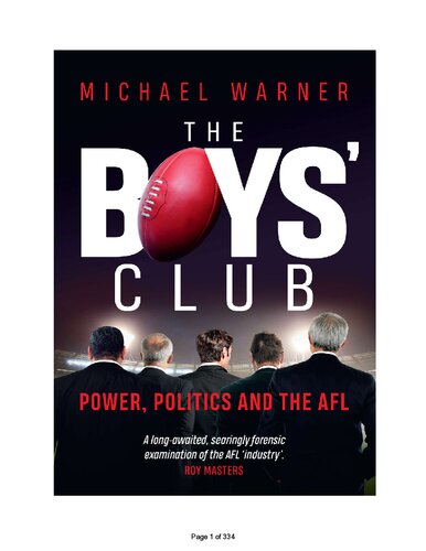 The Boys' Club: Politics, Power & the AFL (PDF/EPUB Version)