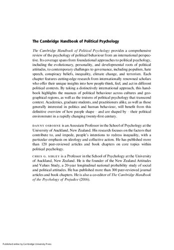 The Cambridge Handbook of Political Psychology (PDF/EPUB Version)