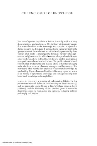 The Enclosure of Knowledge. Books, Power and Agrarian Capitalism in Britain, 1660–1800 (PDF/EPUB Version)