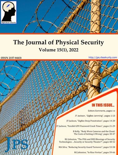 The Journal of Physical Security Volume 15 Issue 1 - JPS 15(1) (PDF/EPUB Version)