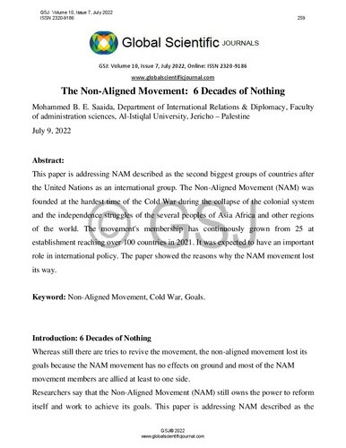 The Non-Aligned Movement 6 Decades of Nothing (PDF/EPUB Version)
