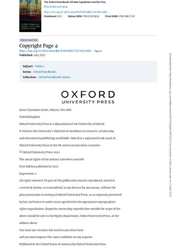 The Oxford Handbook of State Capitalism and the Firm (PDF/EPUB Version)