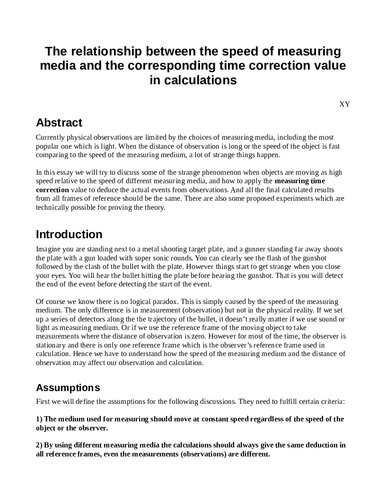 The relationship between the speed of measuring media and the corresponding time correction value in calculations (PDF/EPUB Version)