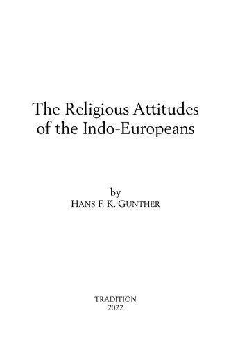 The Religious Attitudes of the Indo-Europeans (PDF/EPUB Version)