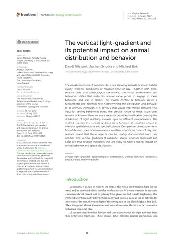The vertical light-gradient and its potential impact on animal distribution and behavior (PDF/EPUB Version)